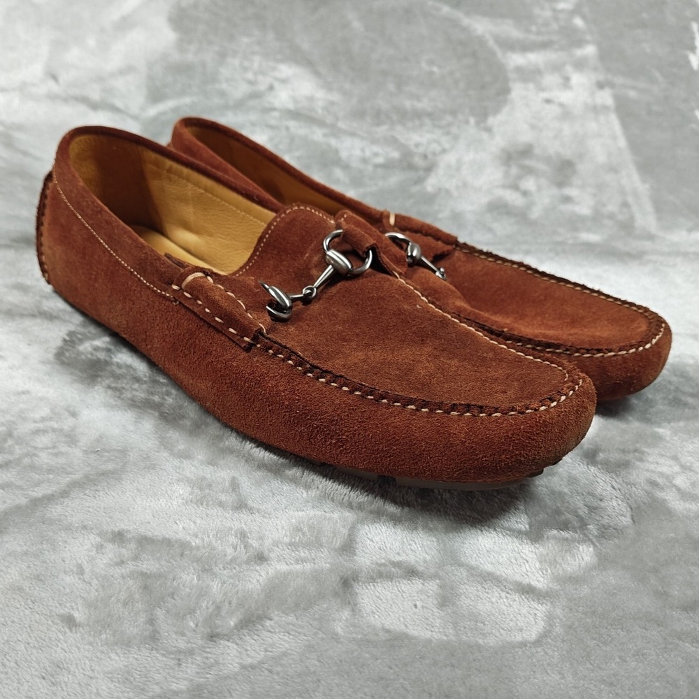 Peter Millar Kiely Suede Horsebit Driving Loafers Mens 11 M Brown MF16F06 Brazil